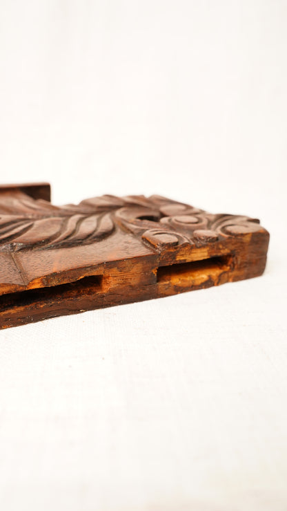 English Carved Oak Pediment Crest Fragment, Circa 1880