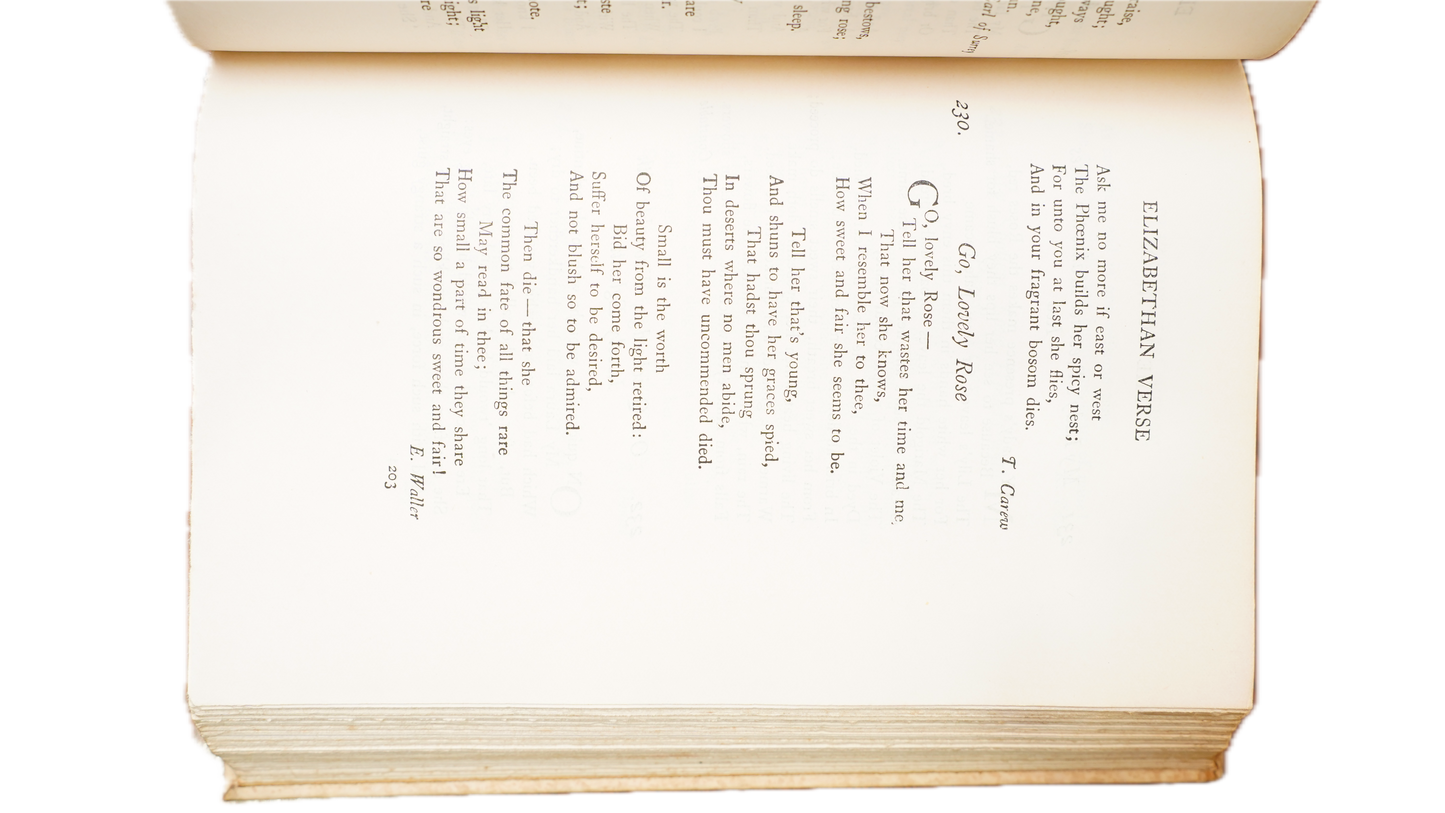 William Braithwaite Book of Elizabethan Verse 1908 Vellum