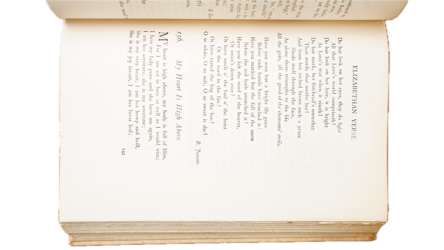 William Braithwaite Book of Elizabethan Verse 1908 Vellum