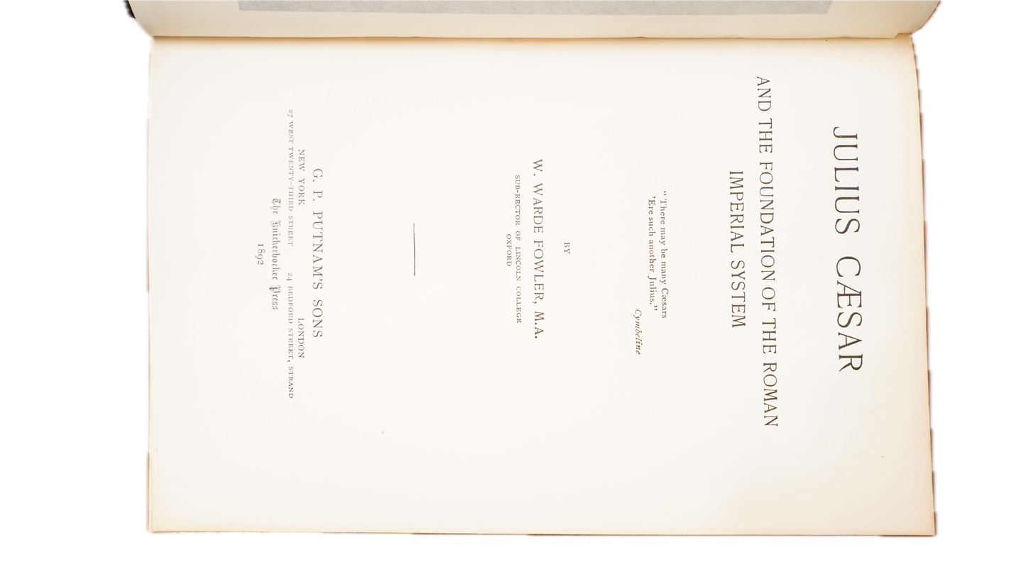 W Warde Fowler Julius Caesar 1892 Kidderminster School Prize Binding