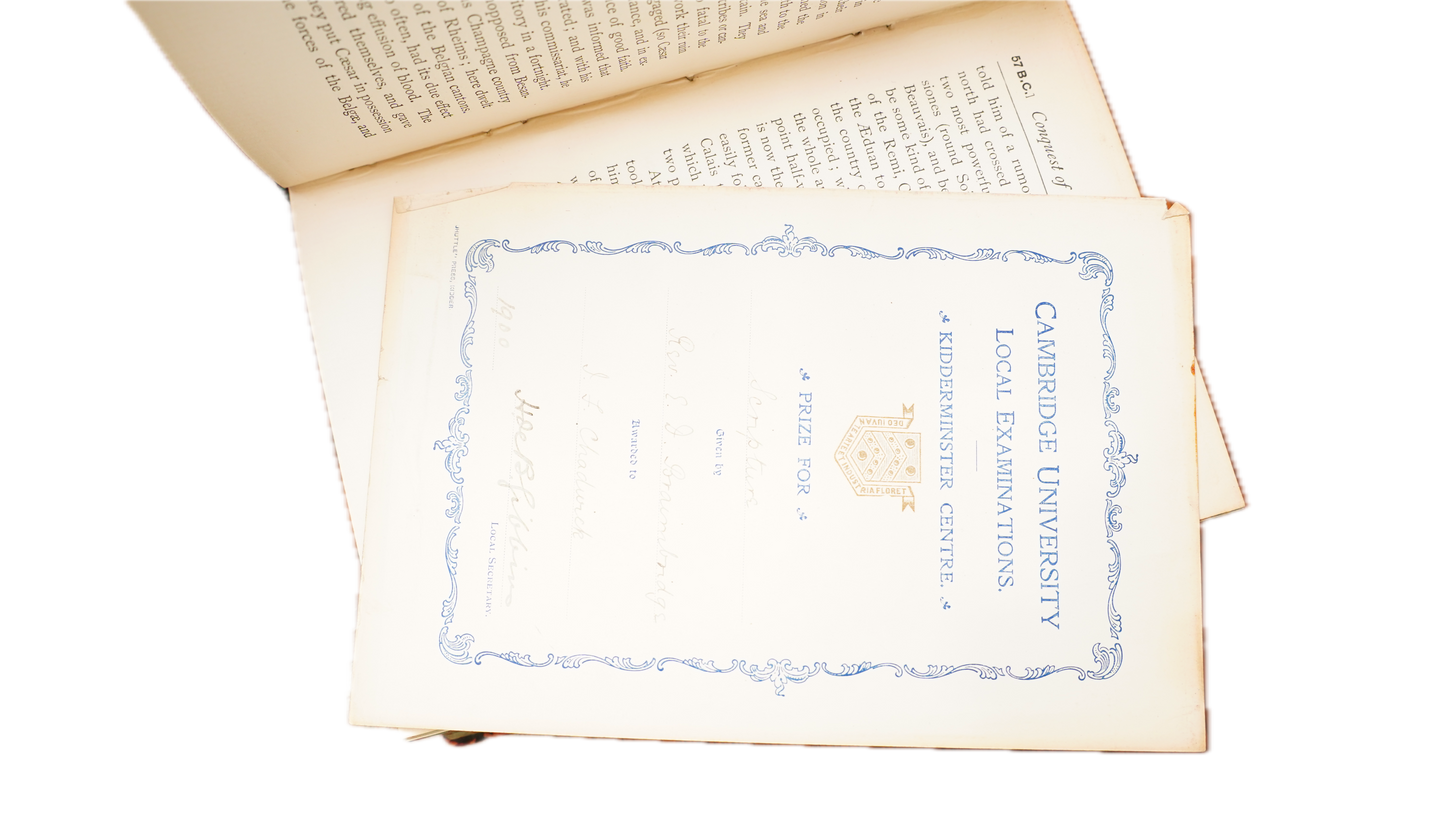 W Warde Fowler Julius Caesar 1892 Kidderminster School Prize Binding