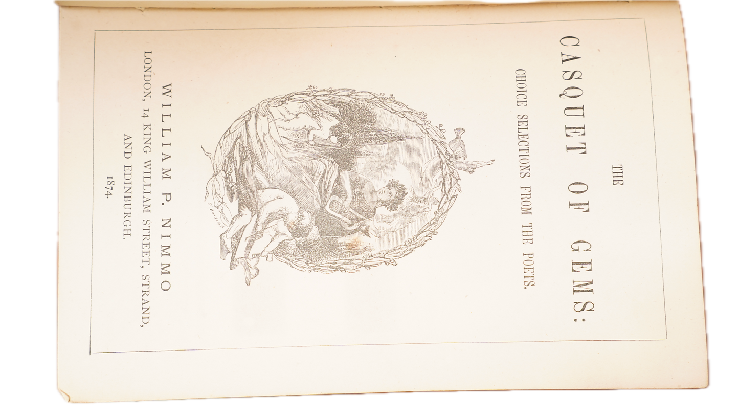Casquet of Gems 1874 Antique Celluloid Poetry Book