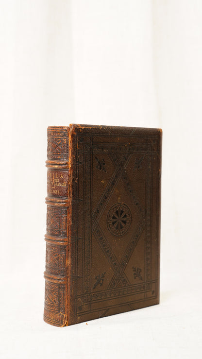 Leila Siege of Granada Bulwer 1850 Antique Leather Book, Gauffered Pages
