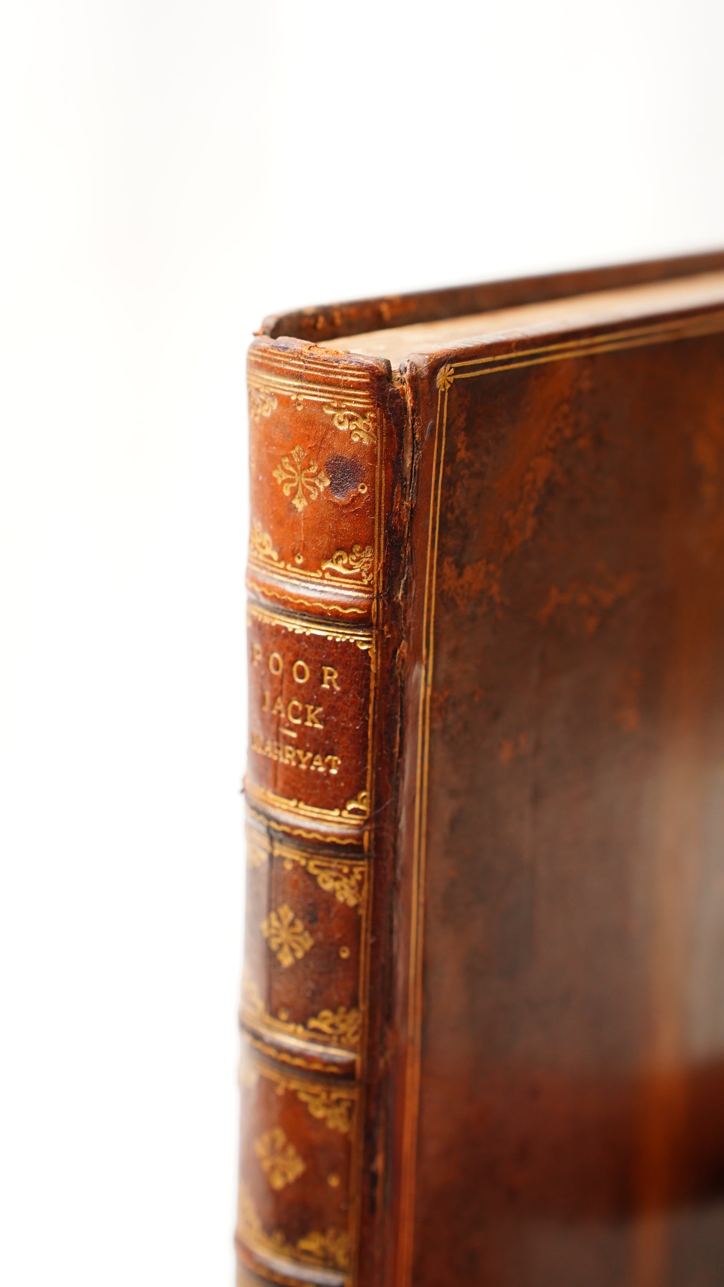 Poor Jack Captain Marryat Antique Leather Book 1909 Prize Binding