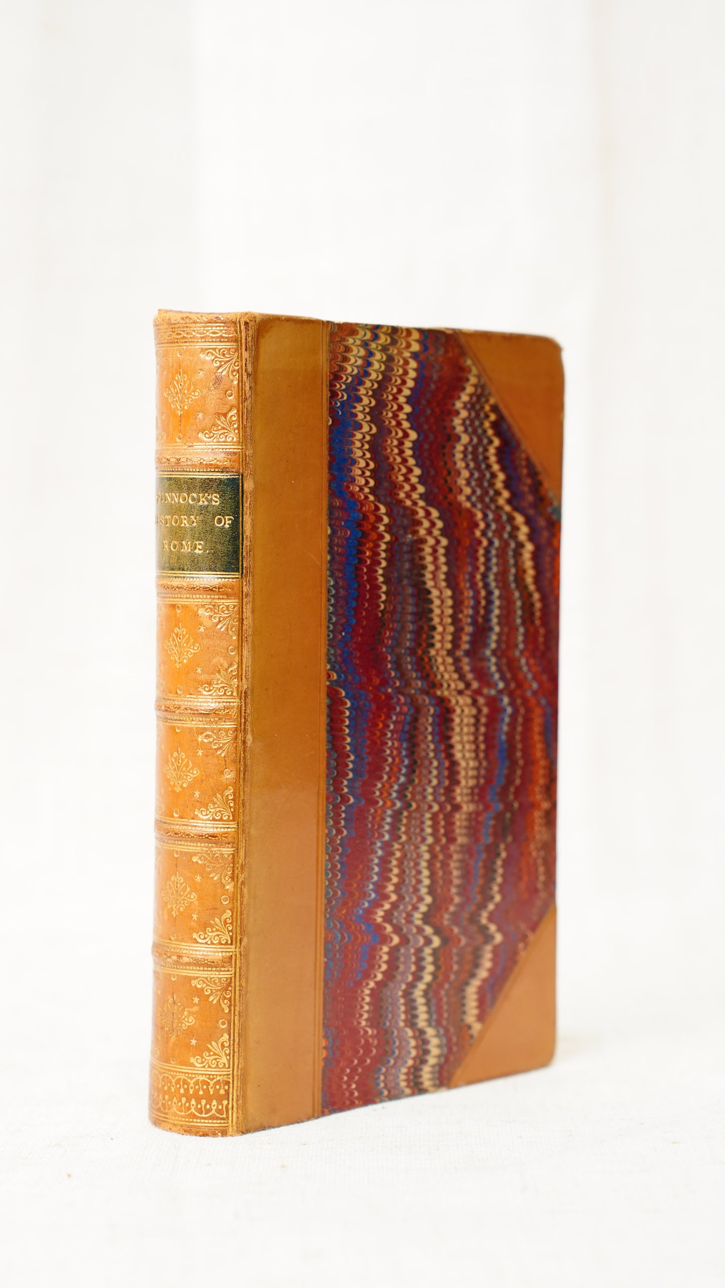Pinnock's History of Rome 1832 Antique Half Leather Book