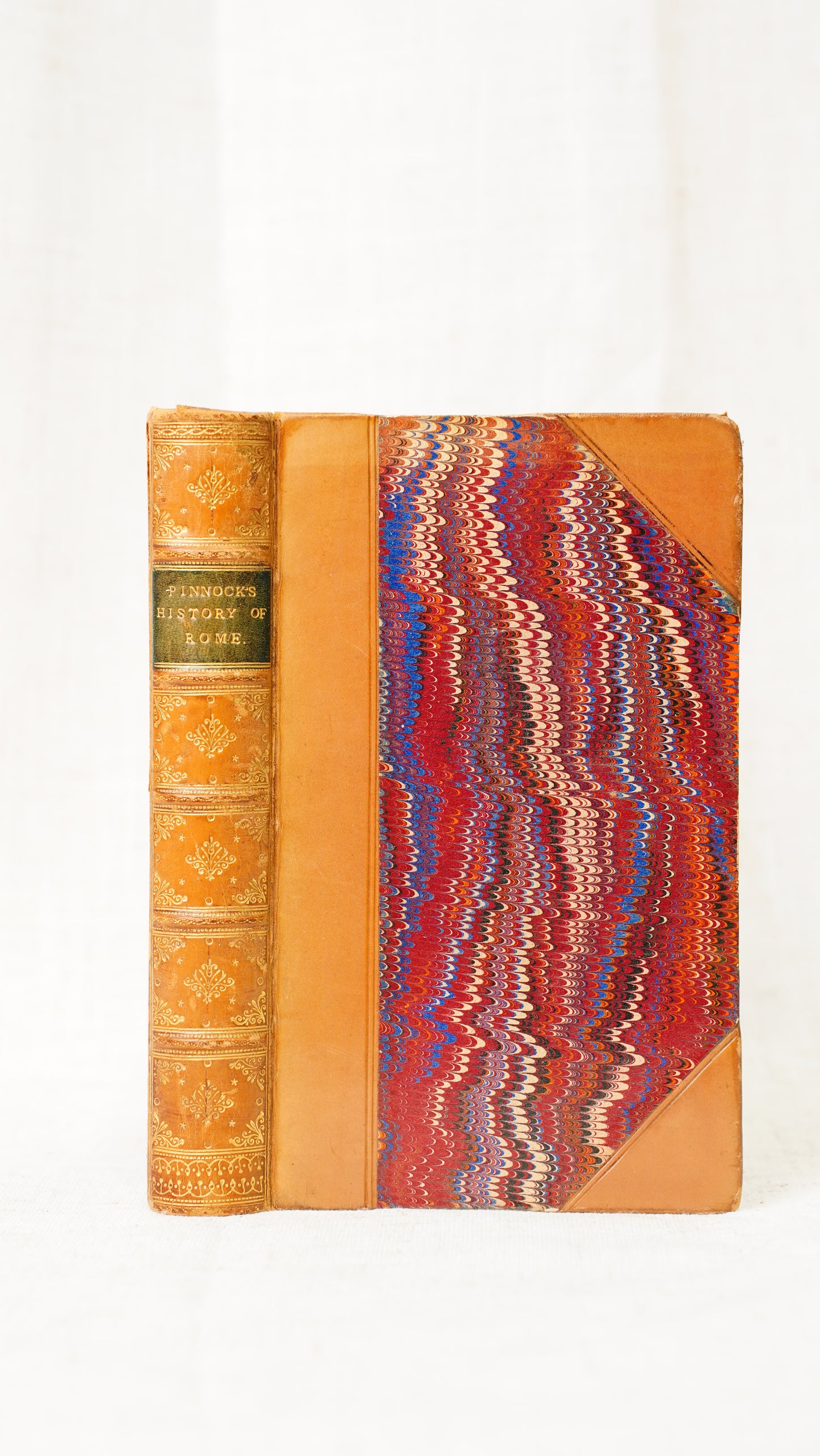 Pinnock's History of Rome 1832 Antique Half Leather Book