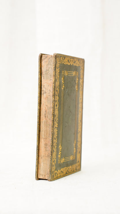 Montgomery Pelican Island 1828 Antique Prize Binding Green Leather Book