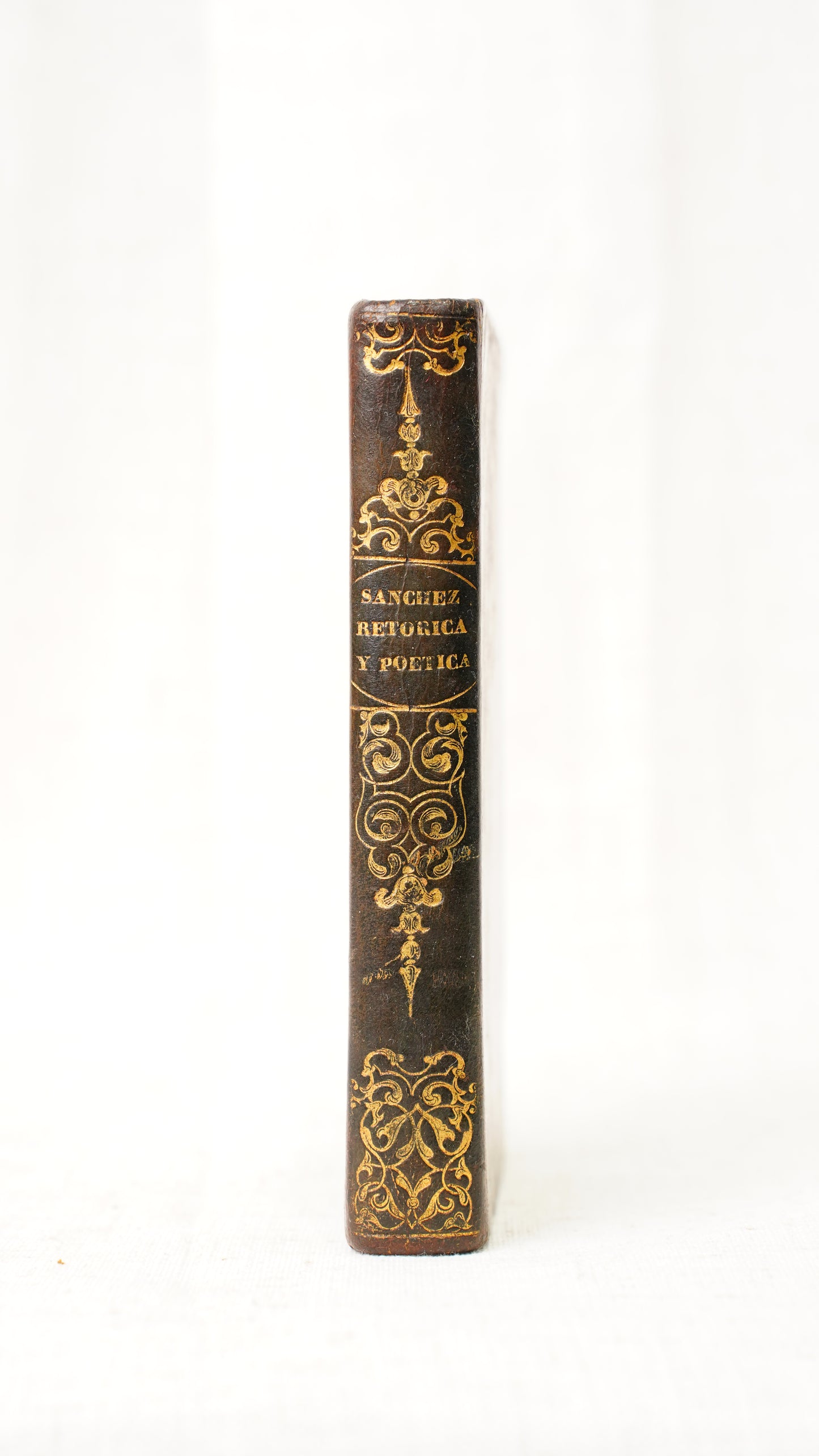 Sanchez Principios de Retorica y Poetica 1840 Antique Spanish Leather Book