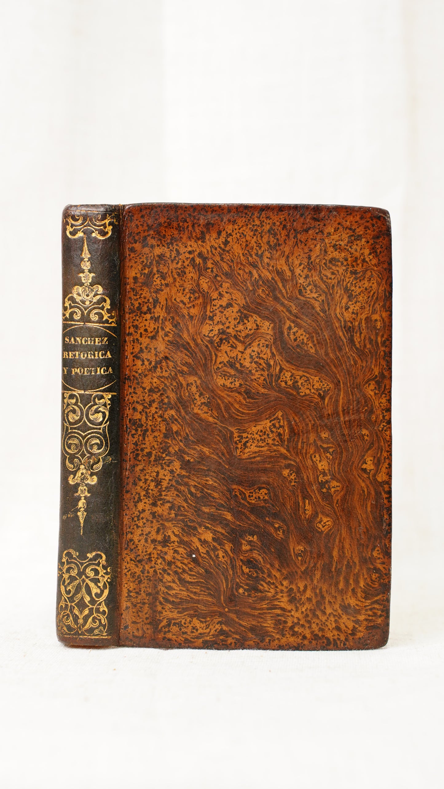 Sanchez Principios de Retorica y Poetica 1840 Antique Spanish Leather Book