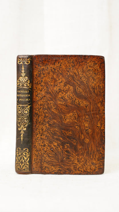 Sanchez Principios de Retorica y Poetica 1840 Antique Spanish Leather Book