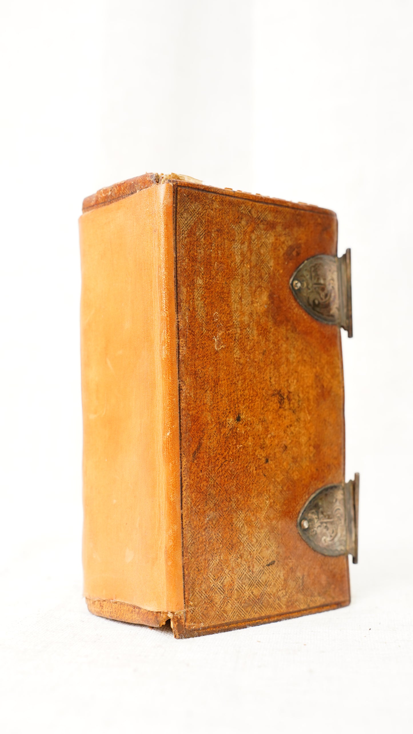 Antique Dutch New Testament 1851 Silver Clasps Leather Binding