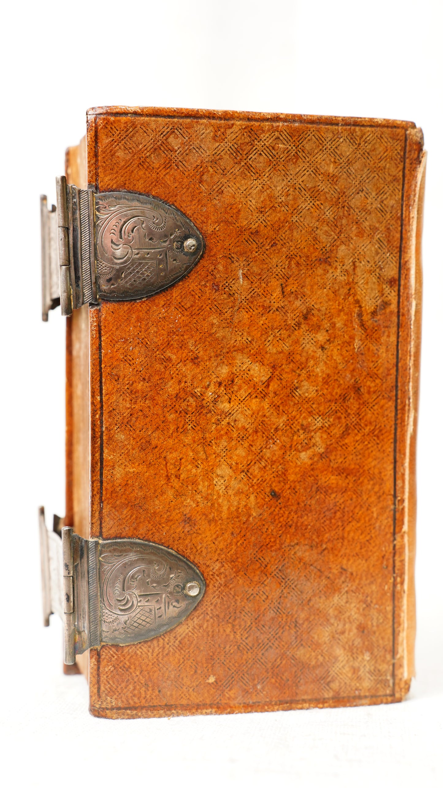 Antique Dutch New Testament 1851 Silver Clasps Leather Binding