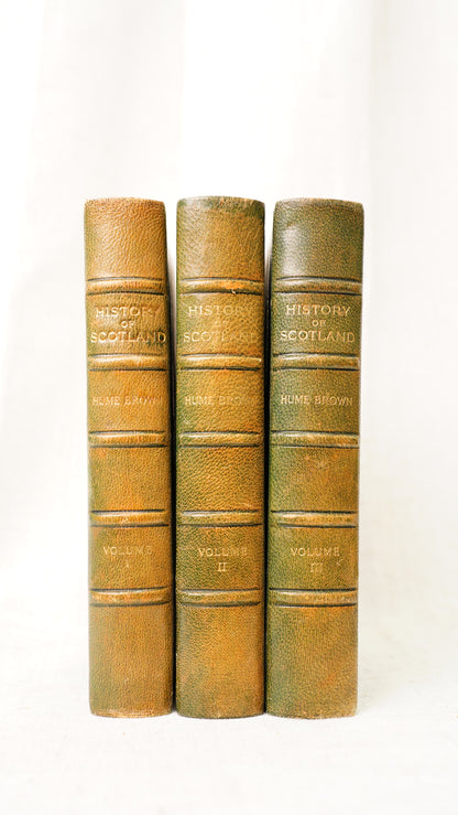 Antique Hume Brown History of Scotland 1909 Three Volume Set