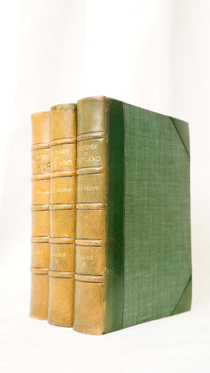 Antique Hume Brown History of Scotland 1909 Three Volume Set