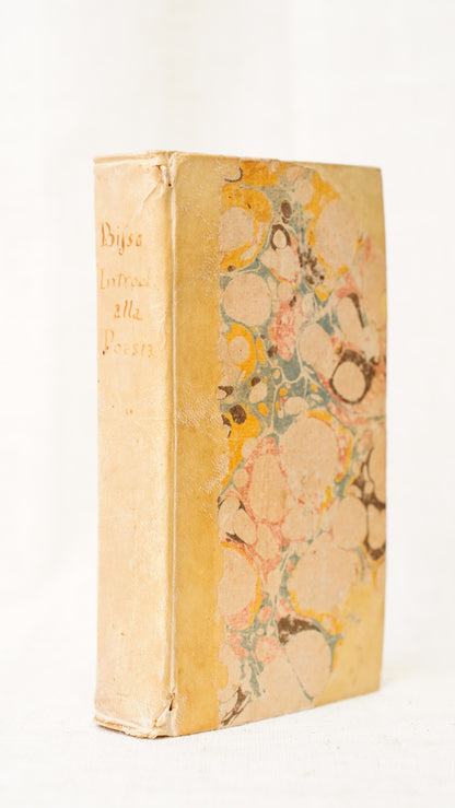 Antique Bisso Introduzione alla Volgar Poesia 1755 Italian
