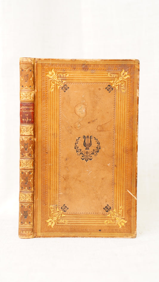 Antique 1822 Thomas Campbell Pleasures of Hope Full Calf Gilt Poetry