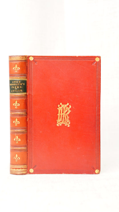 Owen Meredith Lucile Antique Fine Red Morocco Binding Gilt Monogram