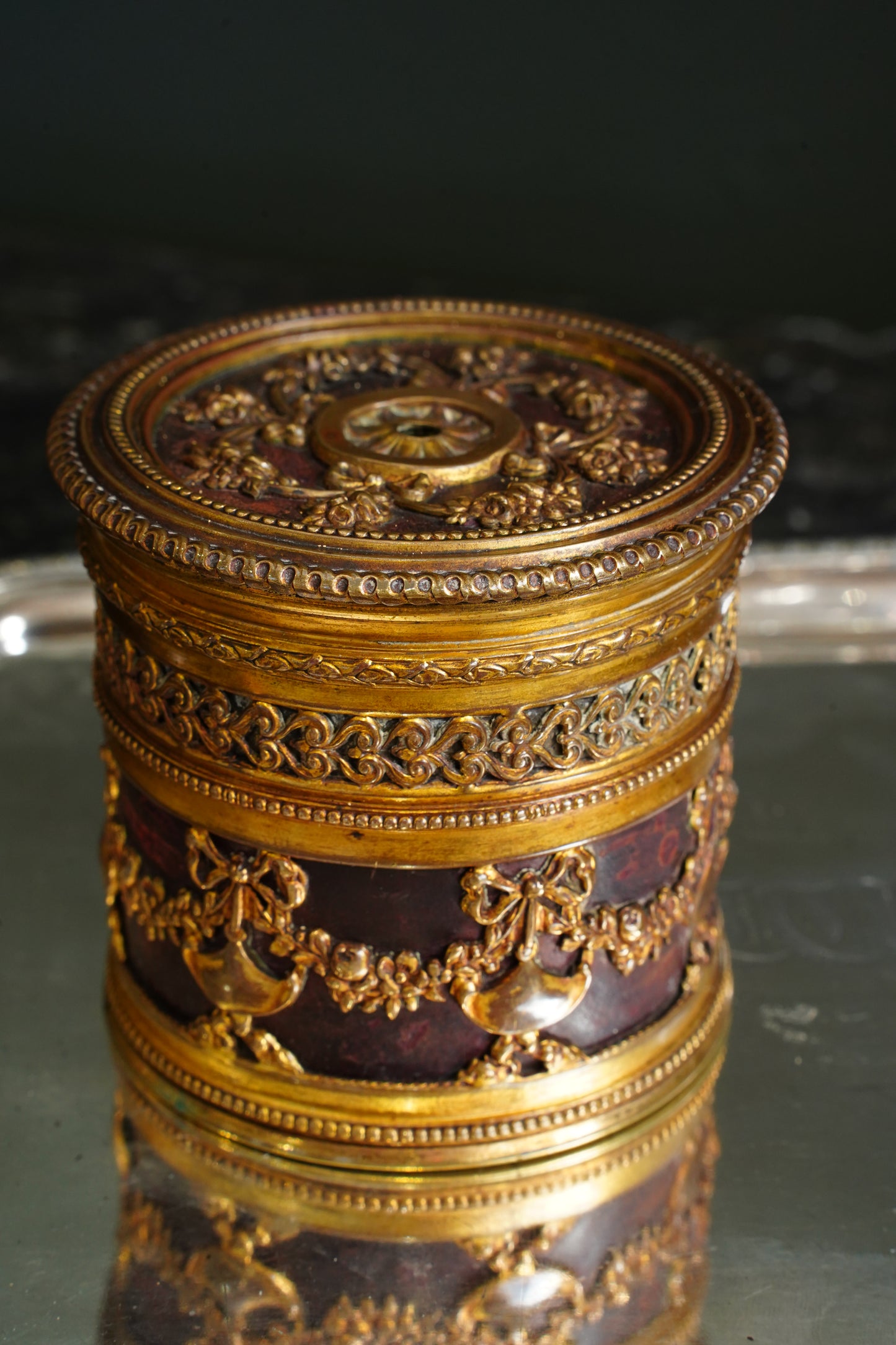 *RESERVED* Antique French Ormolu String Holder