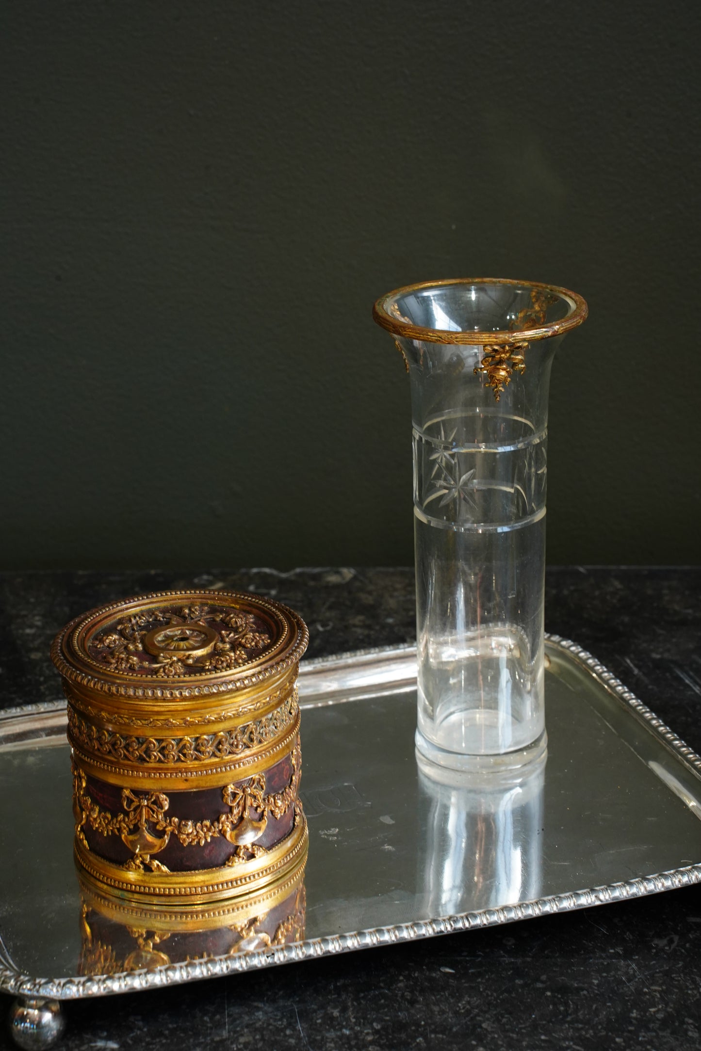 *RESERVED* Antique French Ormolu String Holder