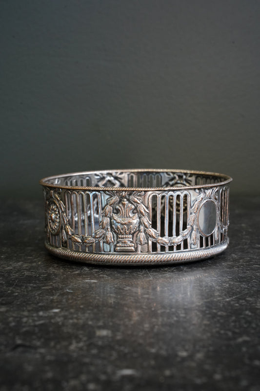 Antique English Silverplate Wine Coaster