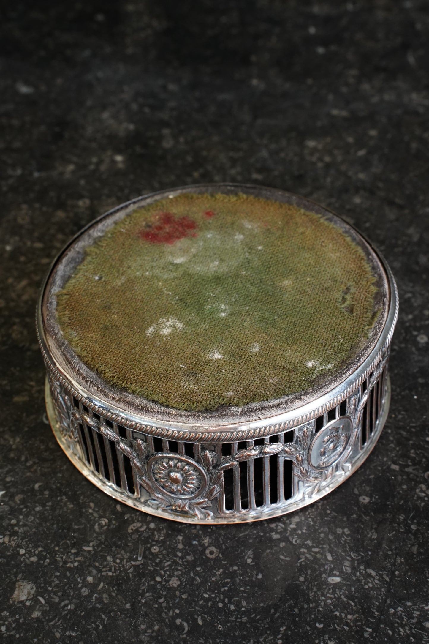 Antique English Silverplate Wine Coaster