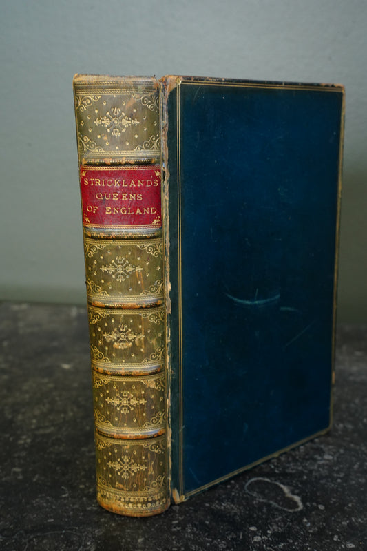 Agnes Strickland Lives of the Queens of England 1890 Leather Book