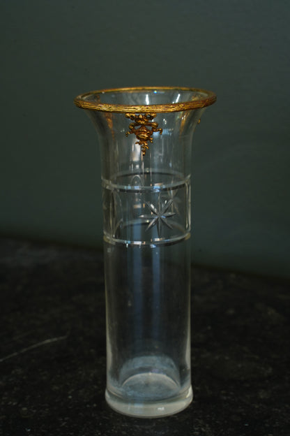 French Gilt Brass Mounted Cut Glass Vase