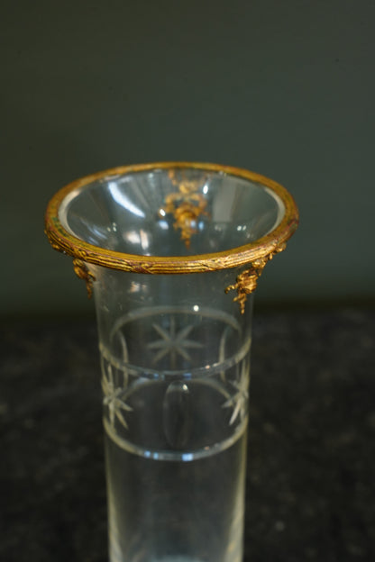 French Gilt Brass Mounted Cut Glass Vase