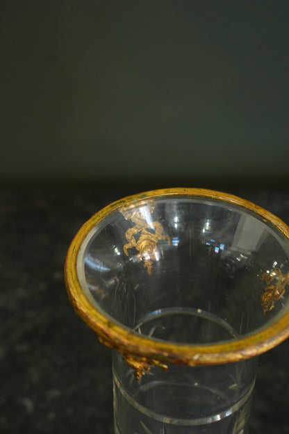 French Gilt Brass Mounted Cut Glass Vase