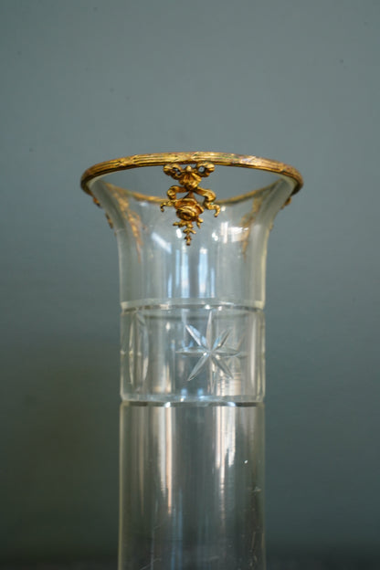 French Gilt Brass Mounted Cut Glass Vase