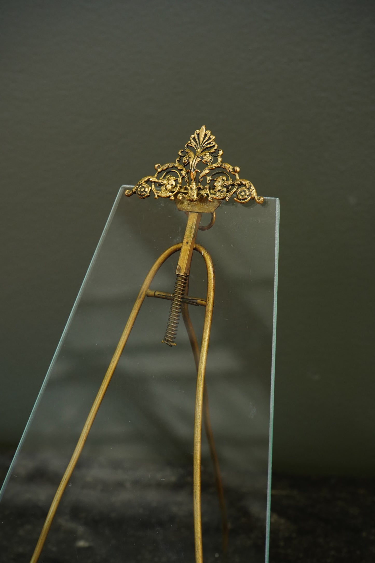 *RESERVED FOR LAUREL* Antique French Gilt Brass Tension Easel Picture Frame, Circa 1890