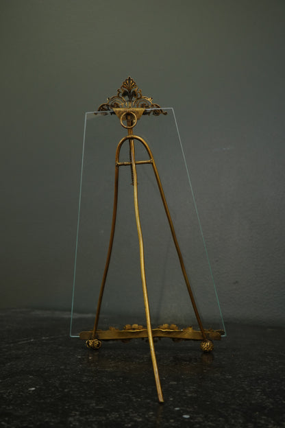 *RESERVED FOR LAUREL* Antique French Gilt Brass Tension Easel Picture Frame, Circa 1890