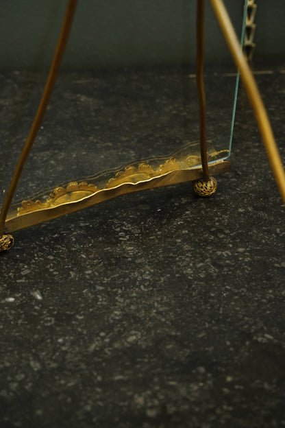 *RESERVED FOR LAUREL* Antique French Gilt Brass Tension Easel Picture Frame, Circa 1890