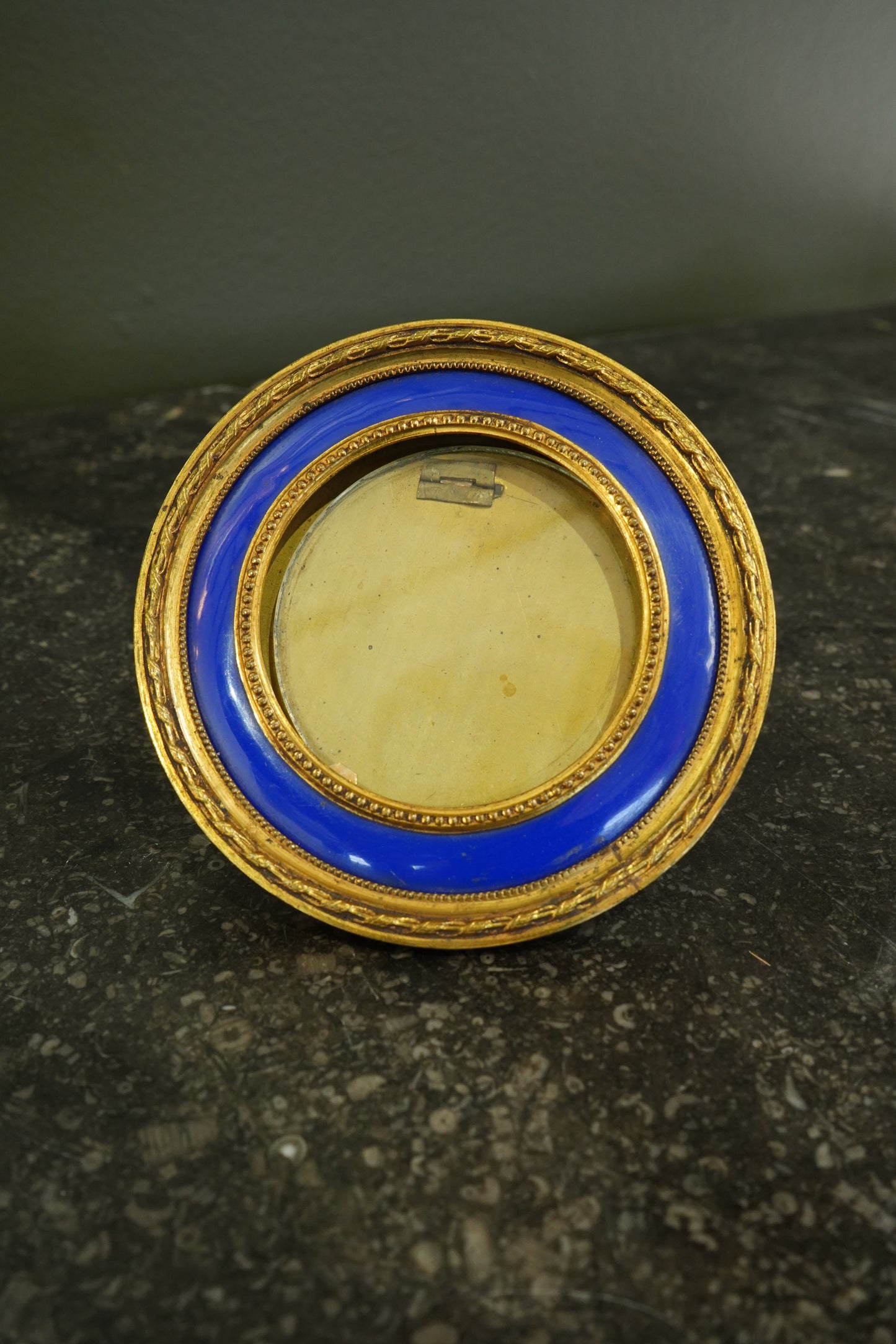 Antique French Gilt Bronze and Enamel Portrait Frame