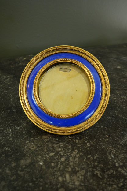 Antique French Gilt Bronze and Enamel Portrait Frame