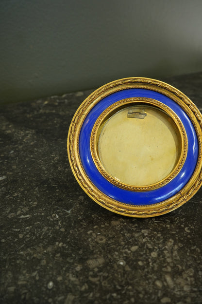 Antique French Gilt Bronze and Enamel Portrait Frame