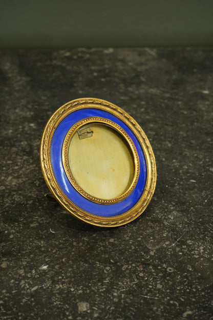 Antique French Gilt Bronze and Enamel Portrait Frame