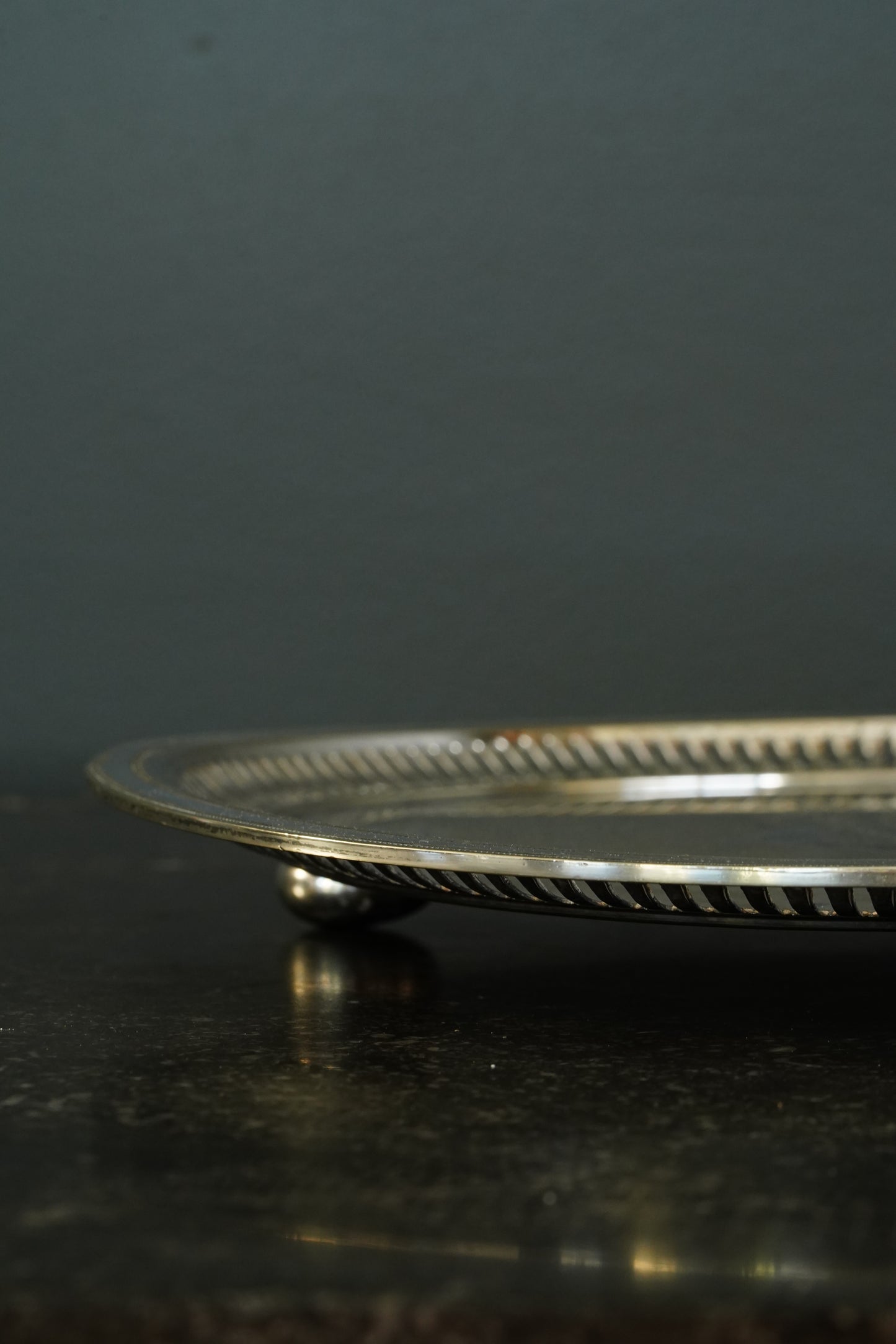 Antique Round Victorian Silverplate Tray, Roberts & Belk Sheffield