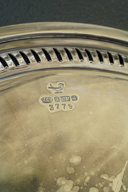 Antique Round Victorian Silverplate Tray, Roberts & Belk Sheffield