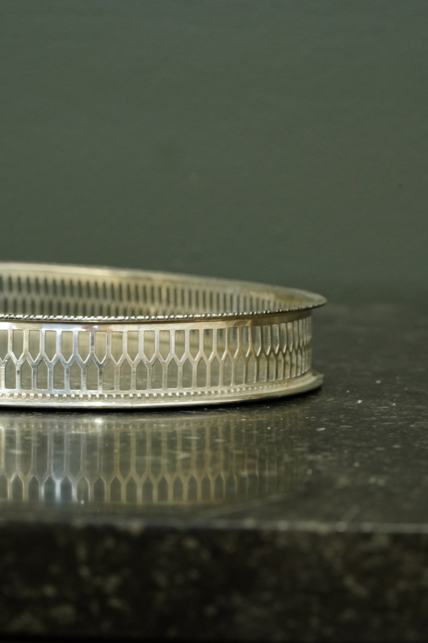 Vintage Viners of Sheffield Oval Silver Plate Gallery Tray, Ca. 1950