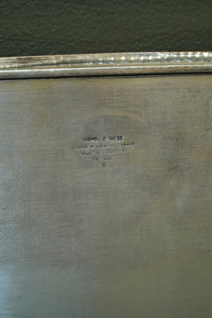 Antique Mappin & Webb Silverplate Gallery Tray, Sheffield, Rectangular