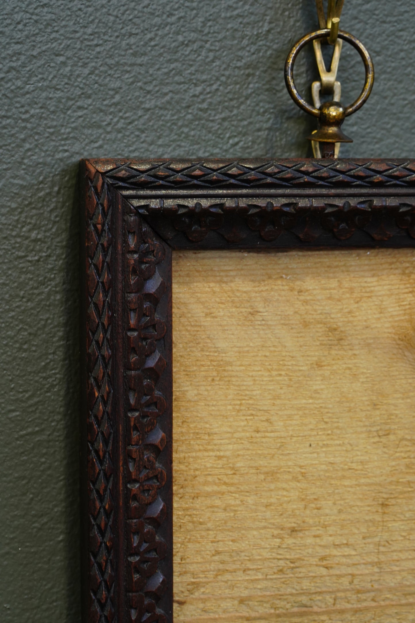 Antique Victorian Chip-Carved Wood Picture Frame, Circa 1890