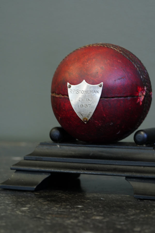 *Reserved* Vintage English Cricket Ball Trophy secondary view