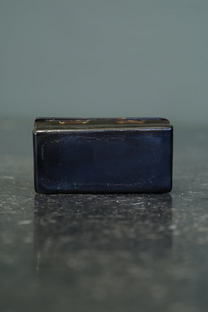 Antique English Horn Snuff Box with Bone Inlay