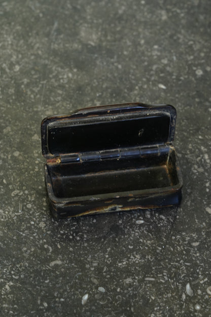 Antique Pressed Horn Snuff Box, England, Circa 1850