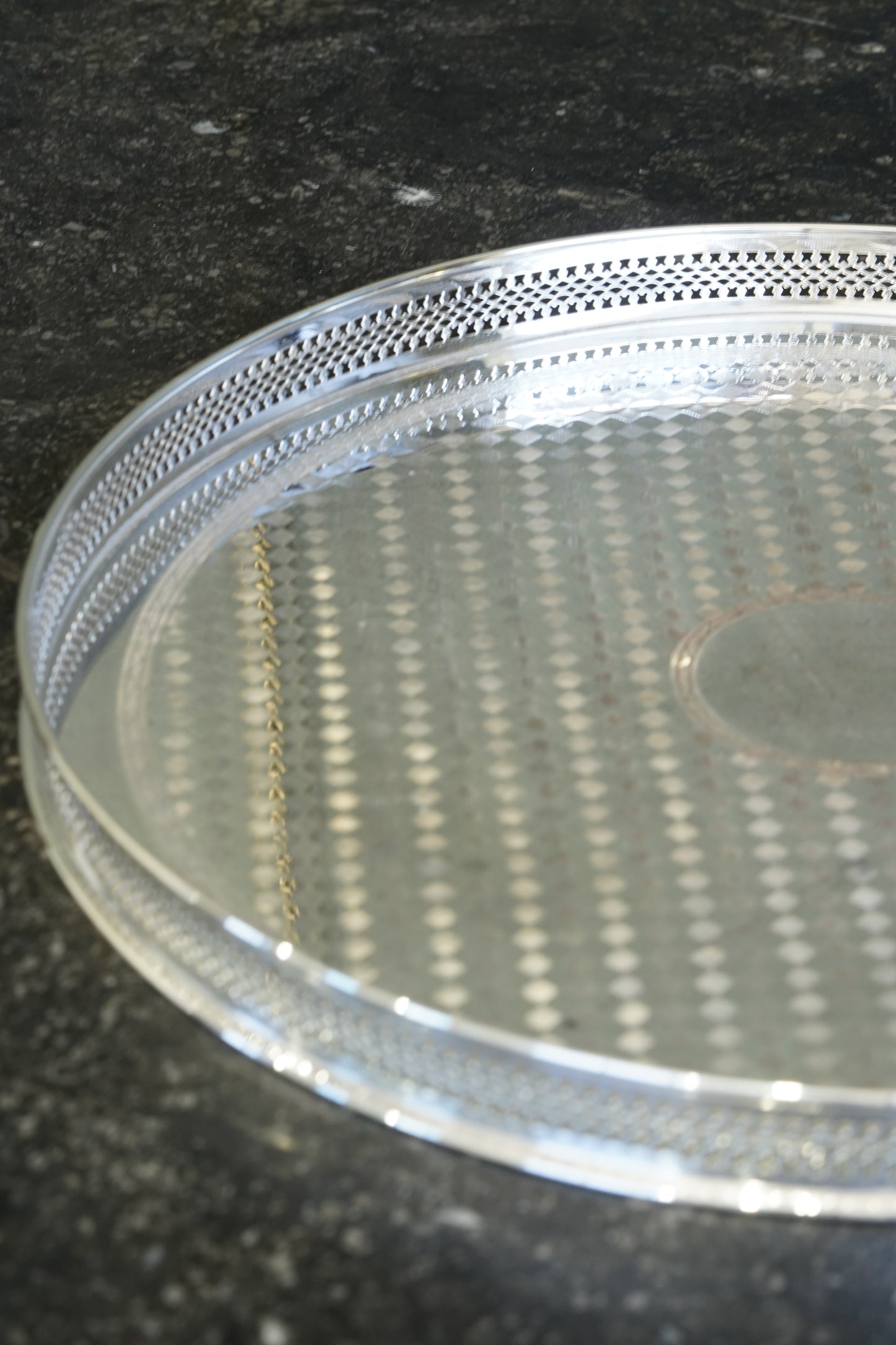 Vintage English Silverplate Gallery Tray with Engraved Presentation, 1991