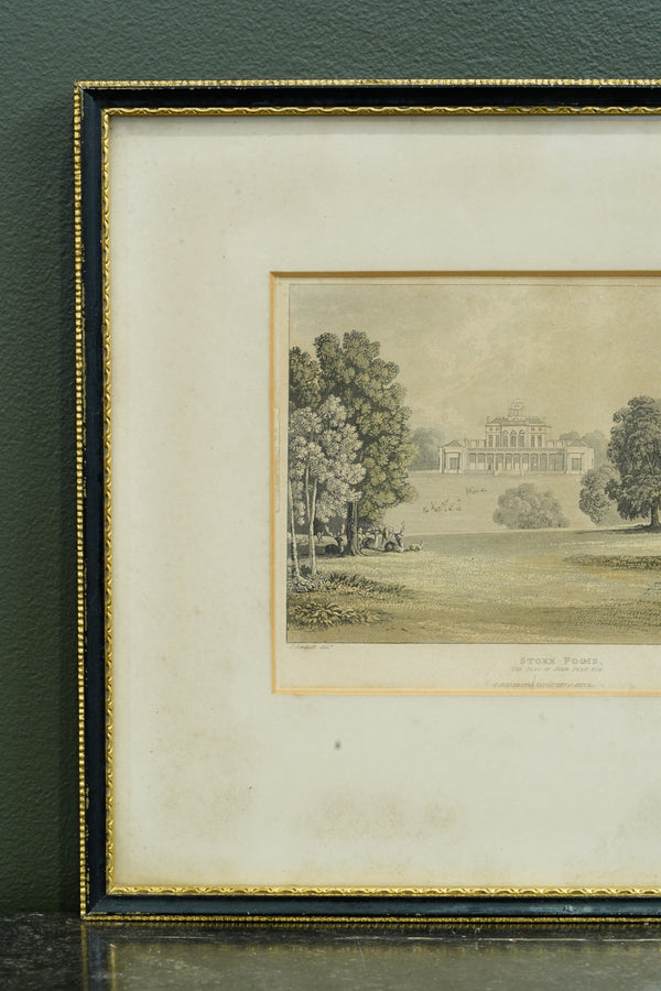 Antique Engraving Stoke Park Buckinghamshire, Ackermann, Circa 1820 secondary view
