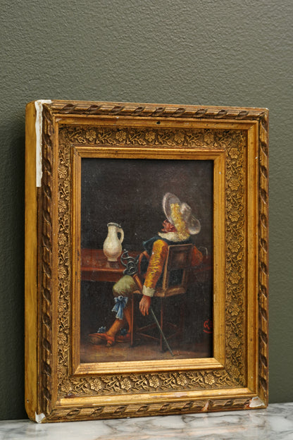 European Cavalier Cabinet Picture, Manner of Meissonier, Ca. 1900