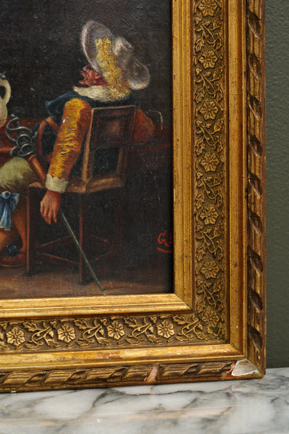 European Cavalier Cabinet Picture, Manner of Meissonier, Ca. 1900