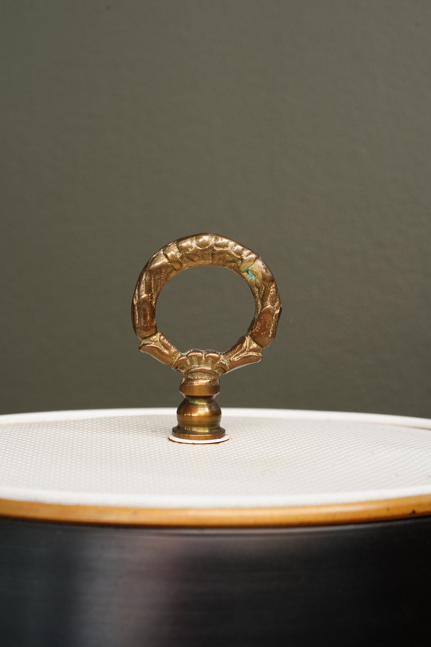 French Bouillotte-Style Lamp with Black Tole Shade